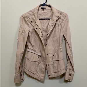 Express khaki utility mock neck jacket